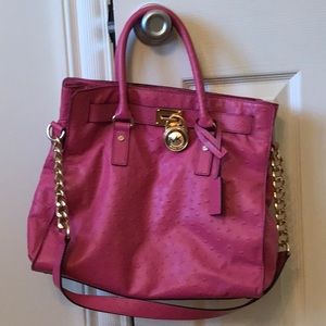 Rare pink ostrich Michael Kors